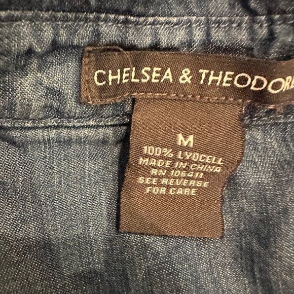 CHELSEA & THEODORE WOMENS BLUE DENIM DRESS MEDIUM - Picture 4 of 6